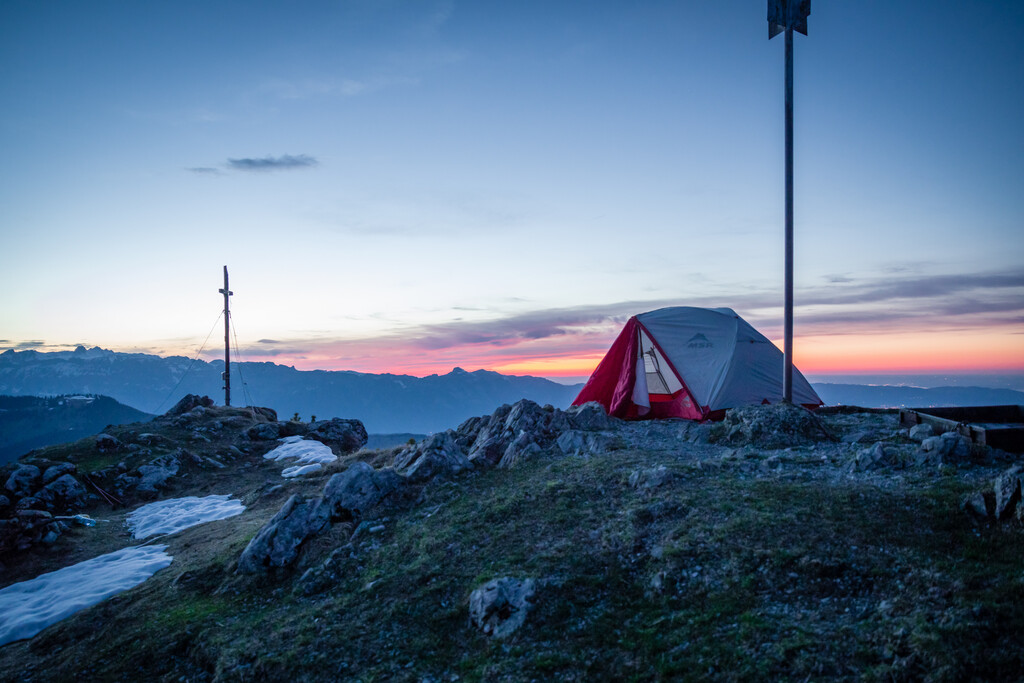 Zelten auf der Gurtisspitze (eigene Aufnahme)